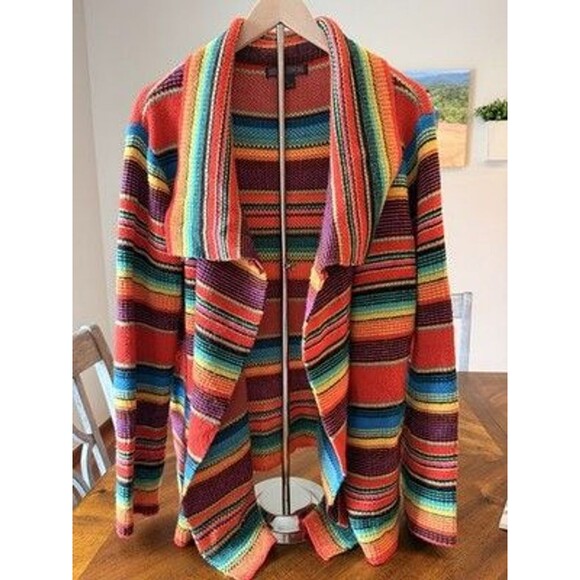 Rock & Roll Cowgirl Sweaters - Rock & Roll Cowgirl Womens L Serape Cardigan Sweater Southwestern Western Boho